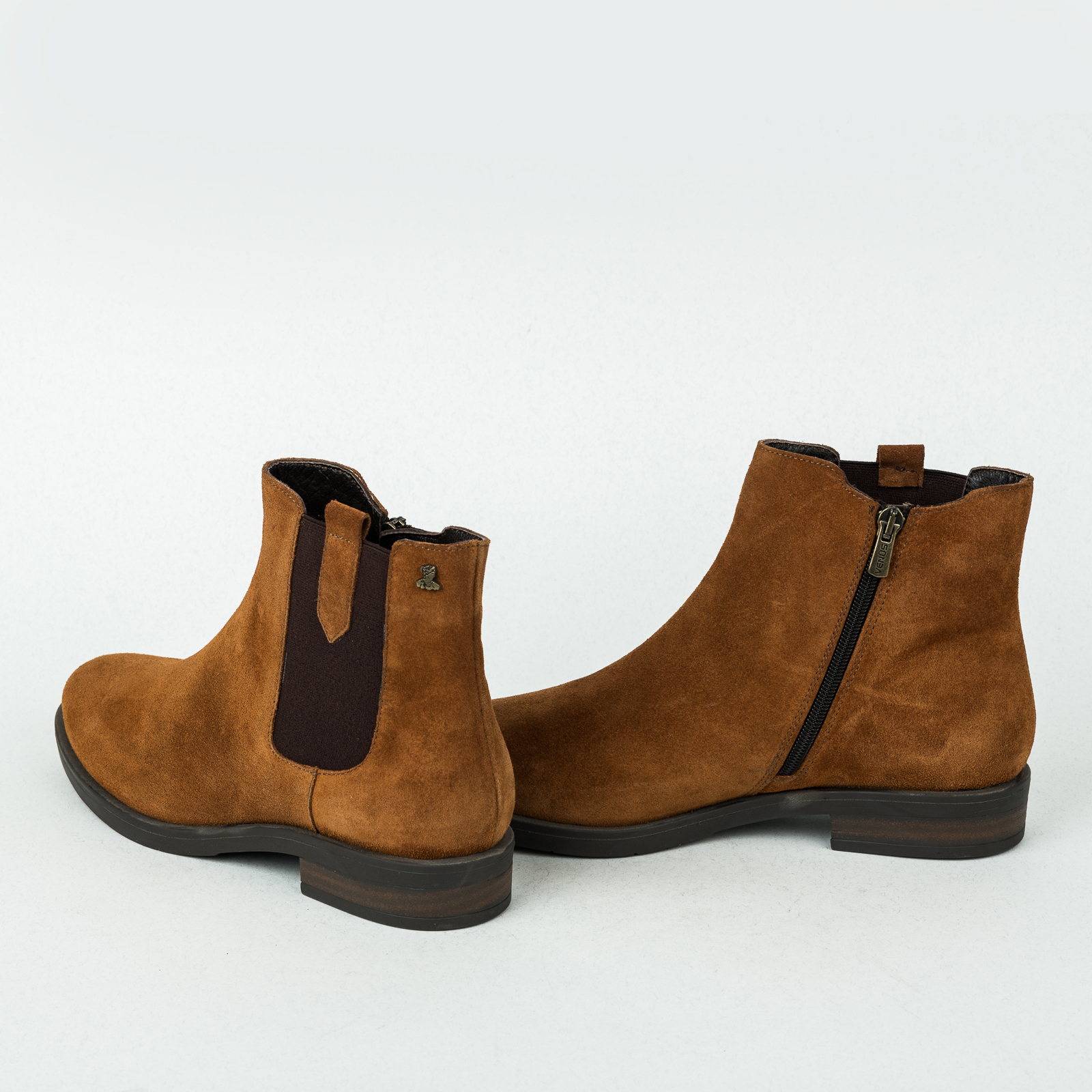 Leather ankle boots B312 - CAMEL