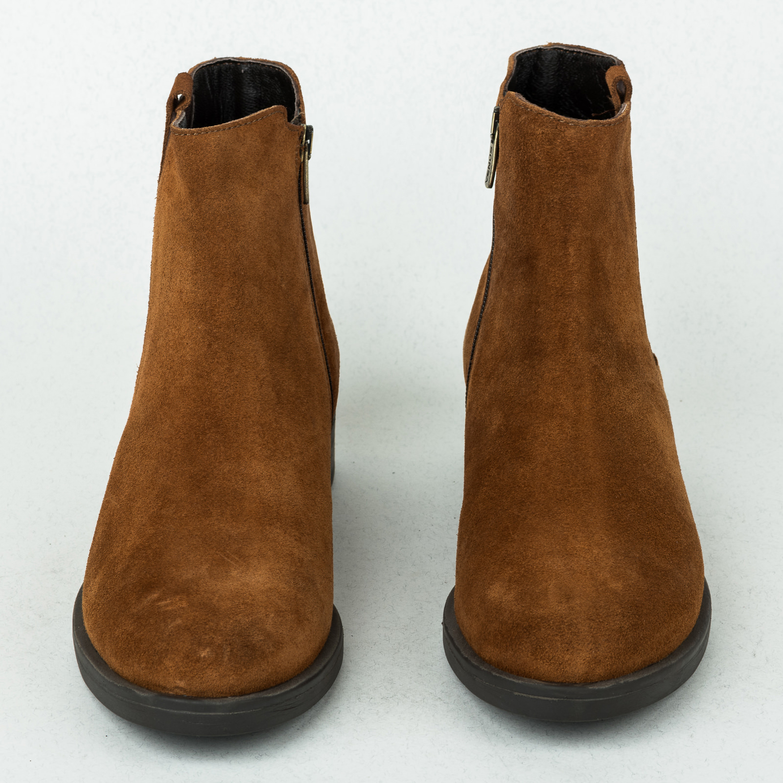 Leather ankle boots B312 - CAMEL