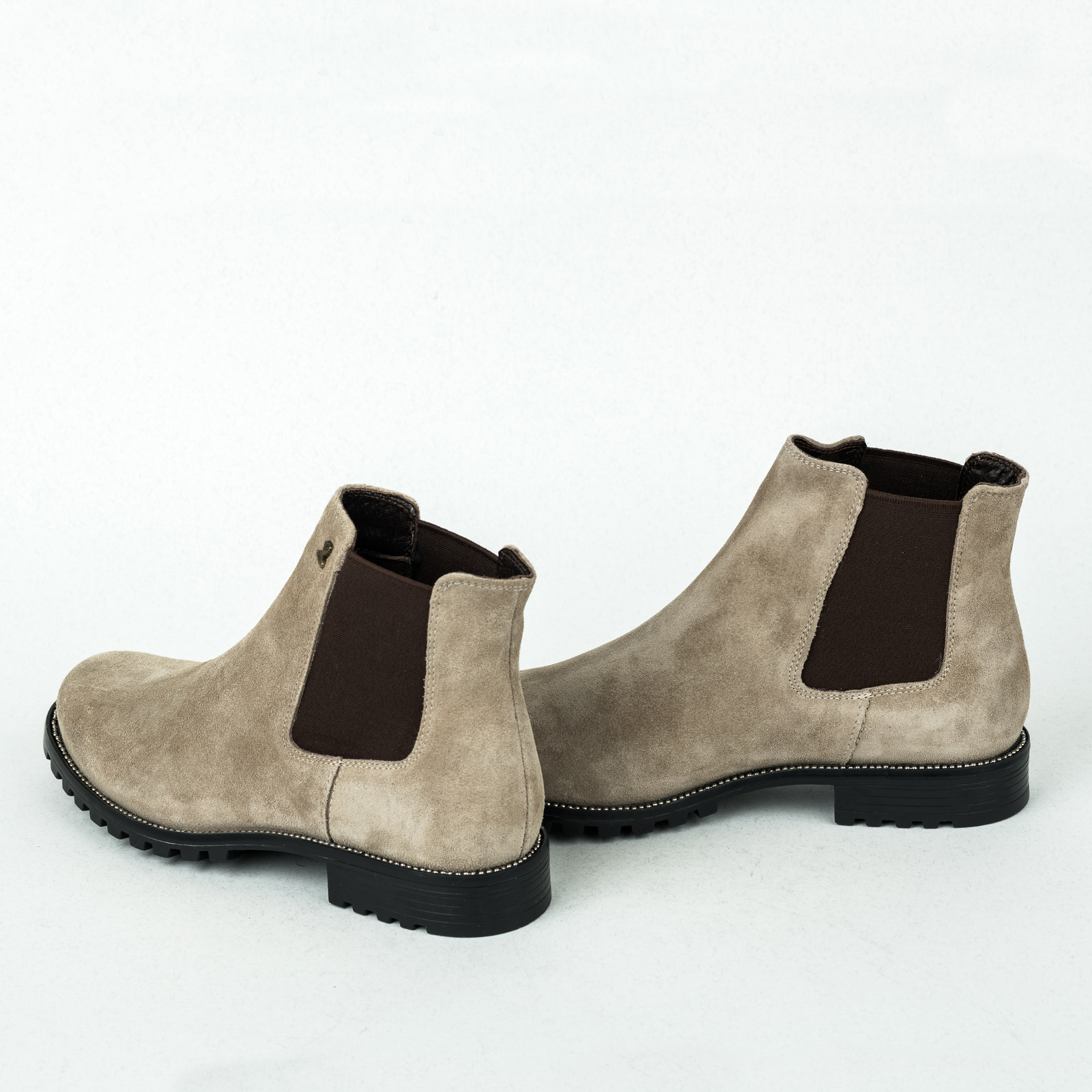 Leather ankle boots B209 - BEIGE