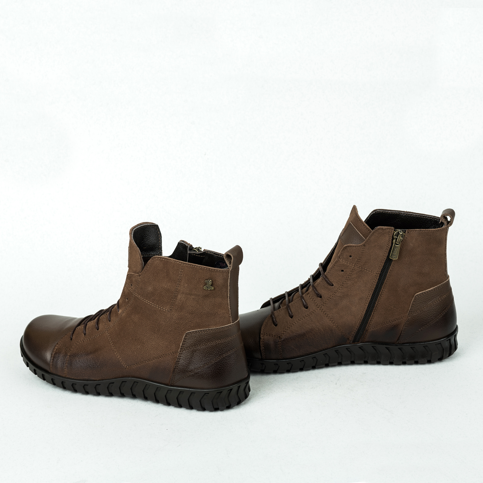 Leather ankle boots B212 - BROWN