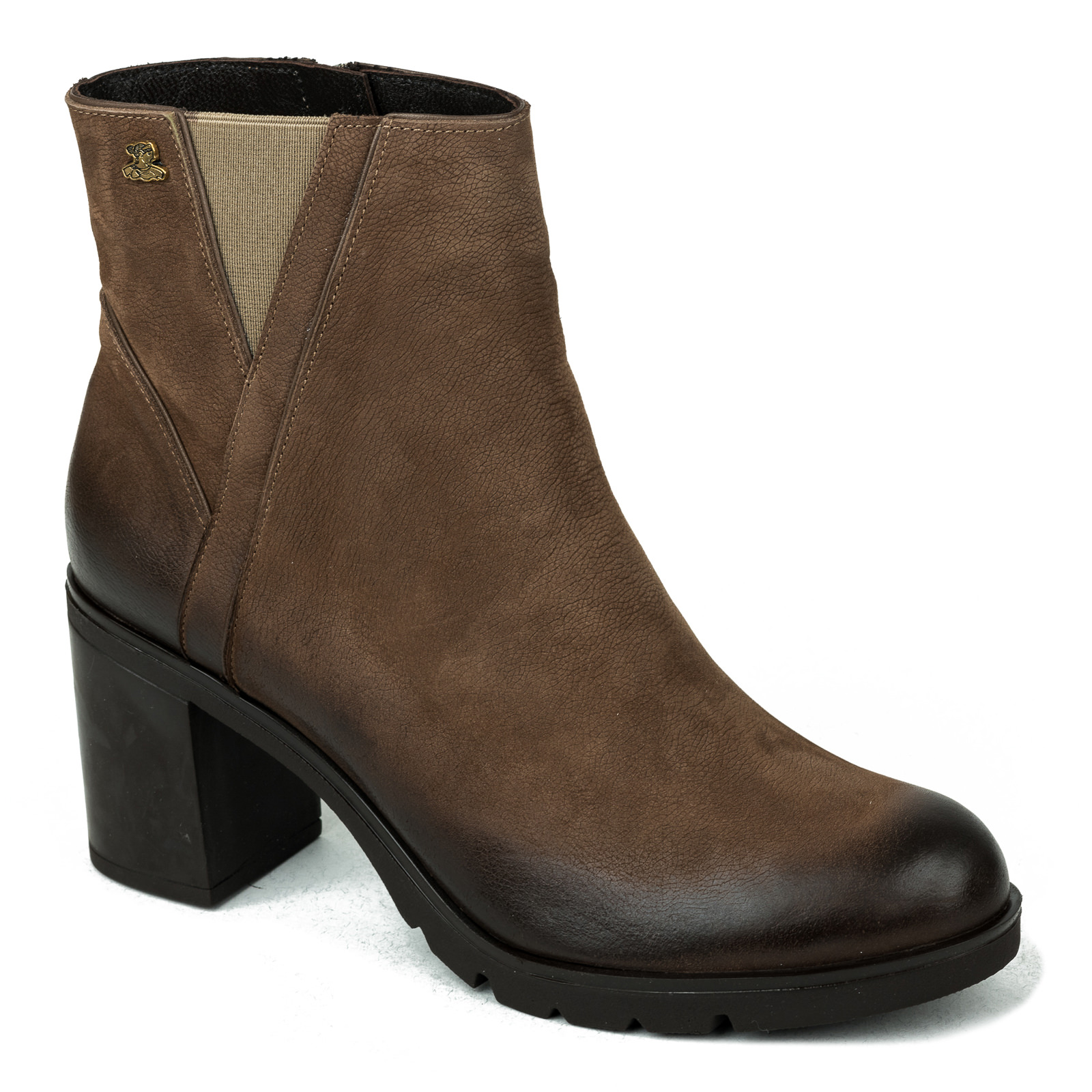 Leather ankle boots B316 - CAMEL