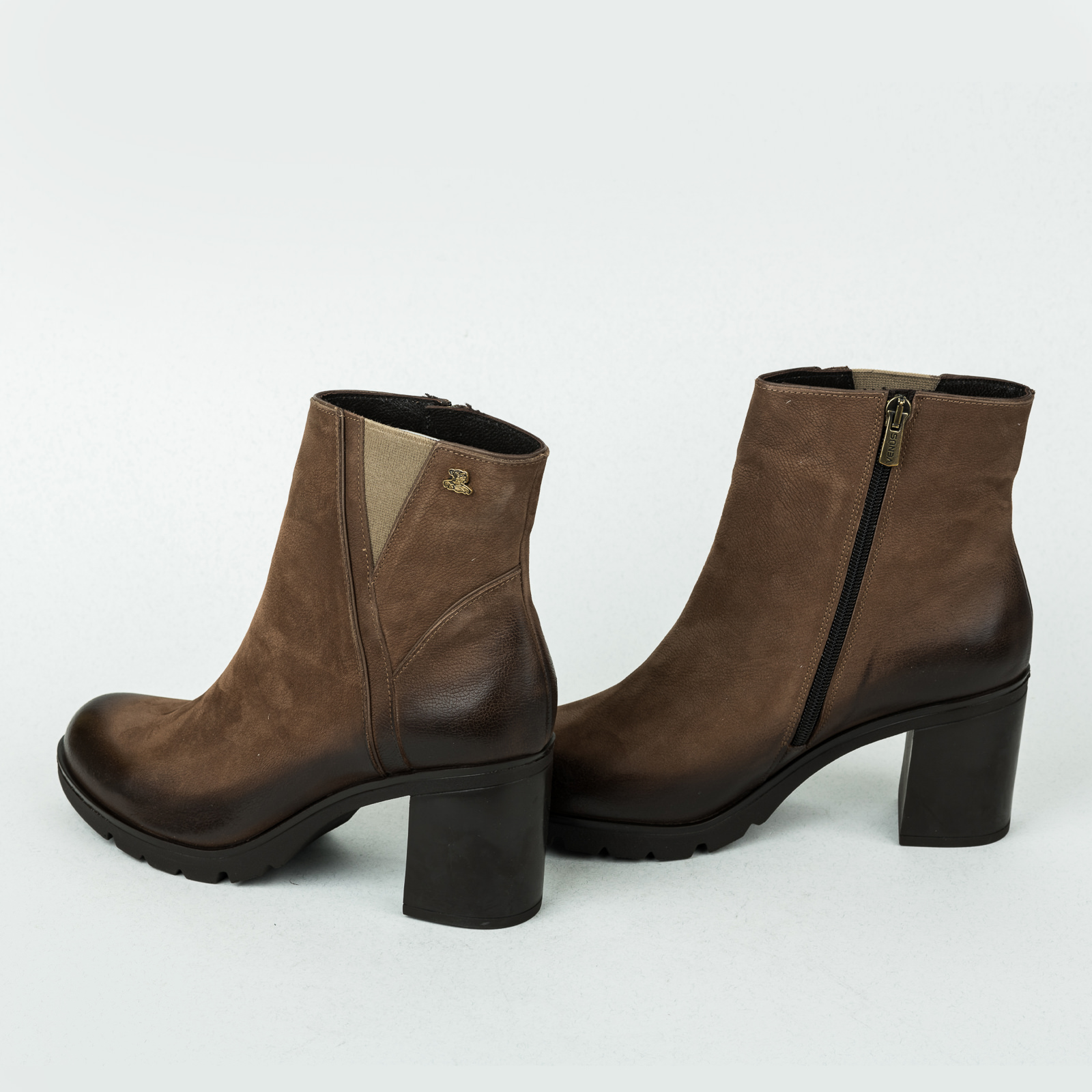 Leather ankle boots B316 - CAMEL