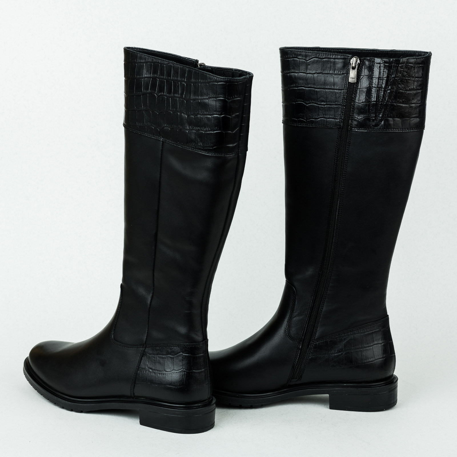 Leather boots B323 - BLACK