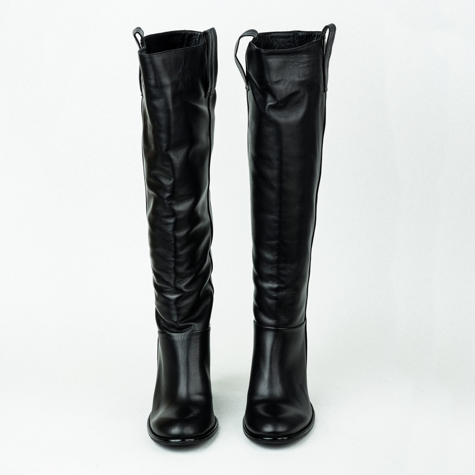 Leather boots B332 - BLACK