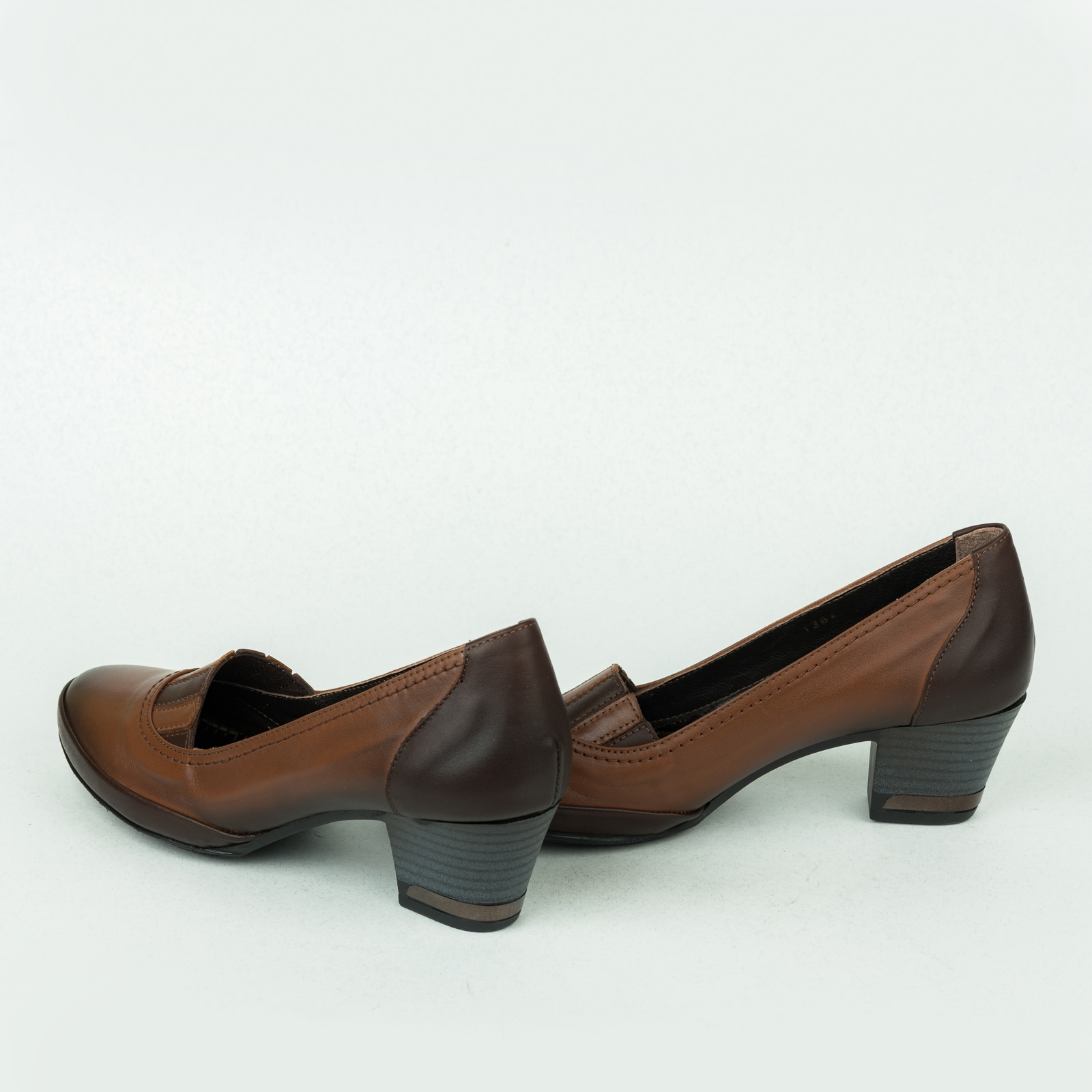 Leather high-heels B061 - CAMEL