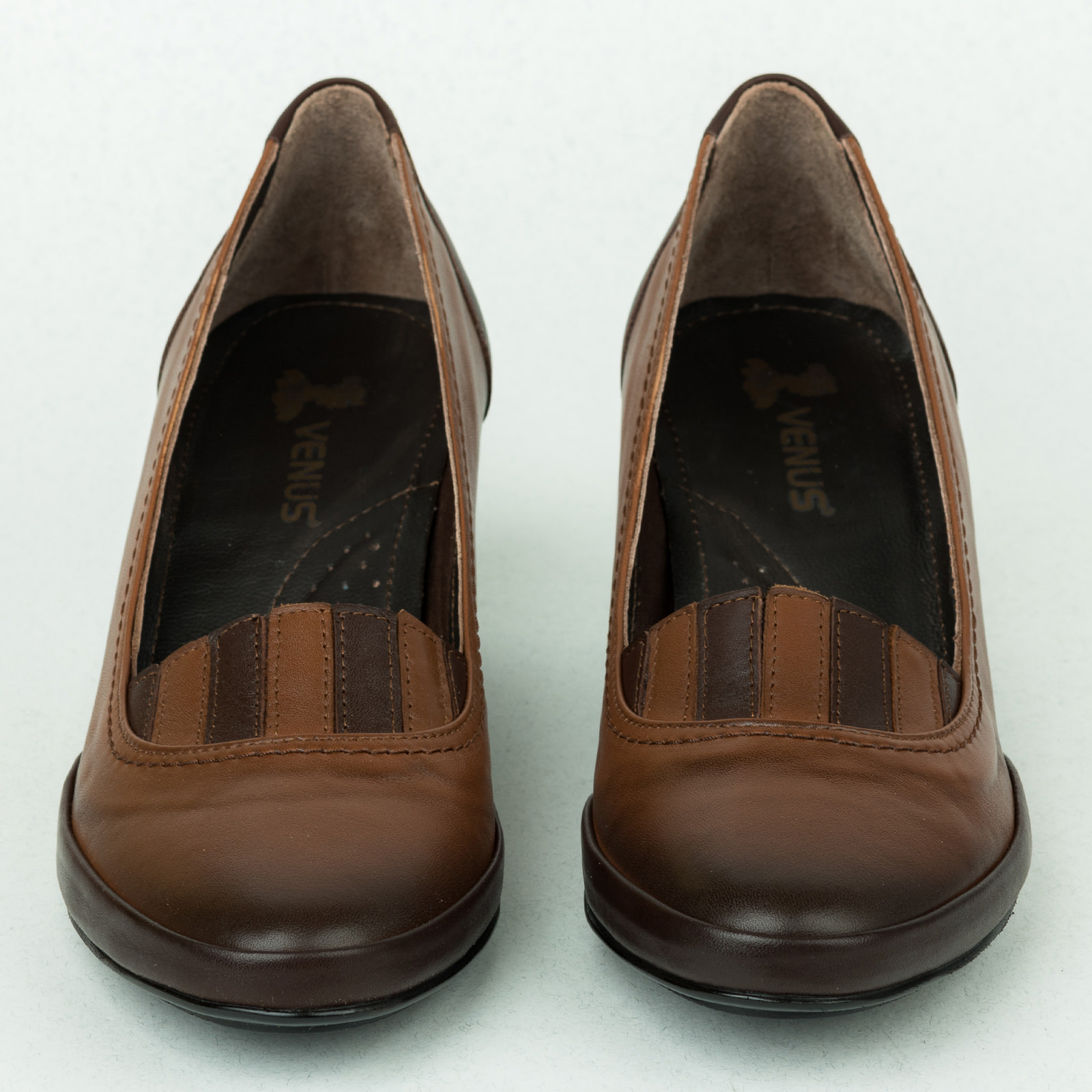 Leather high-heels B061 - CAMEL