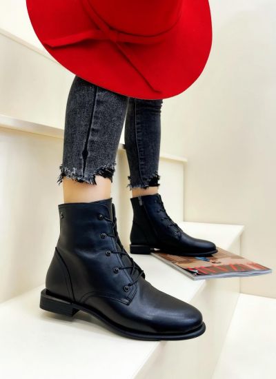 Leather ankle boots DOAA - BLACK