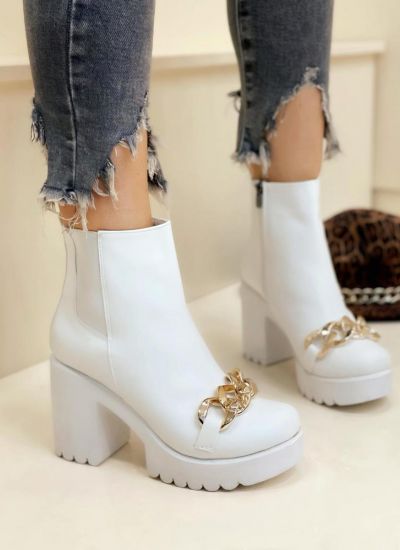 Women ankle boots B354 - WHITE