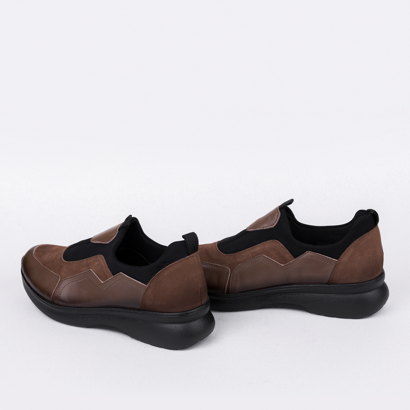 Leather sneakers B273 - BROWN