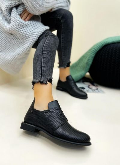 Leather shoes & flats B185 - BLACK