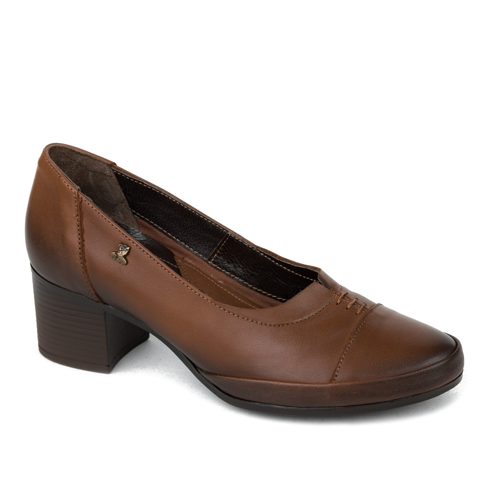 Leather high-heels B274 - BROWN