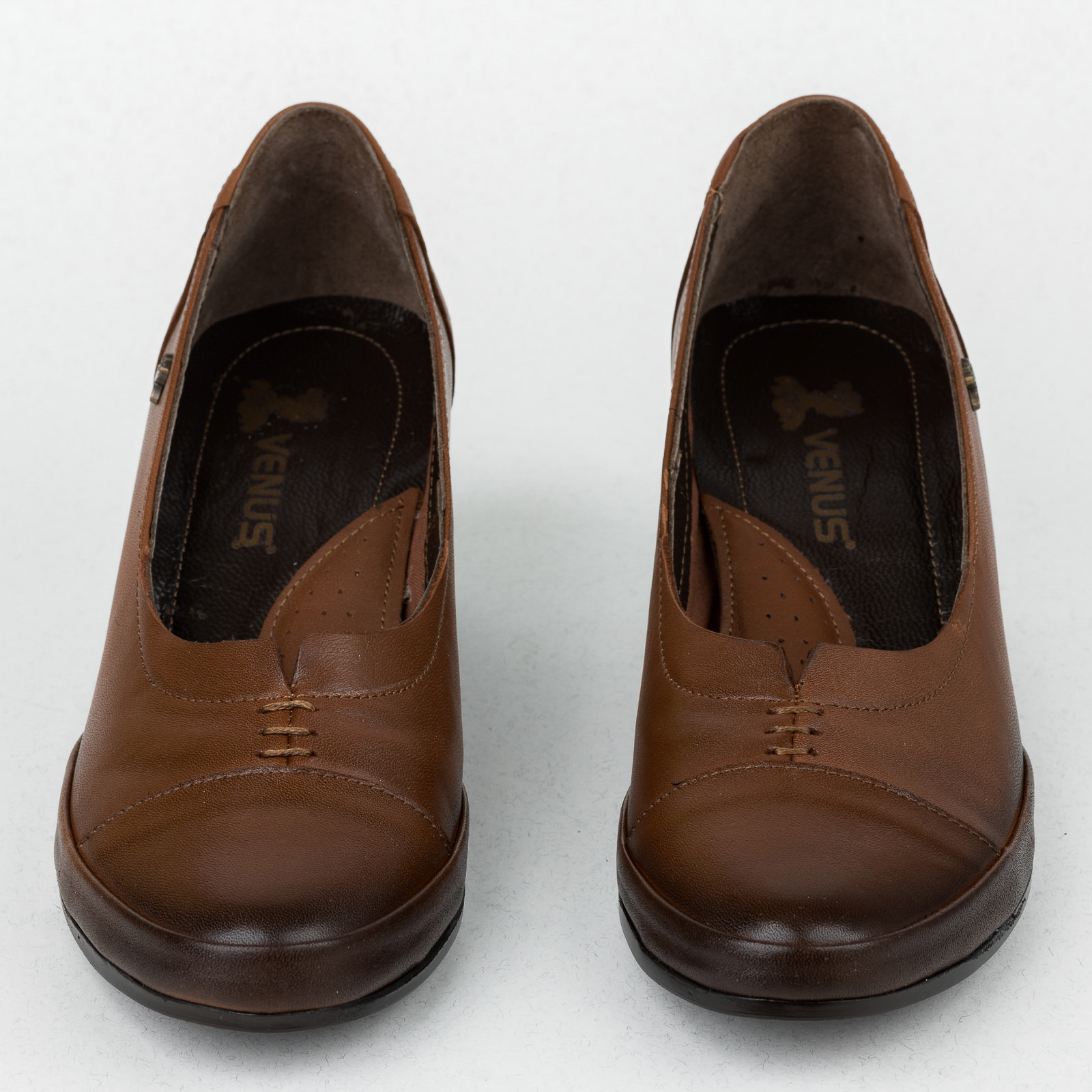 Leather high-heels B274 - BROWN