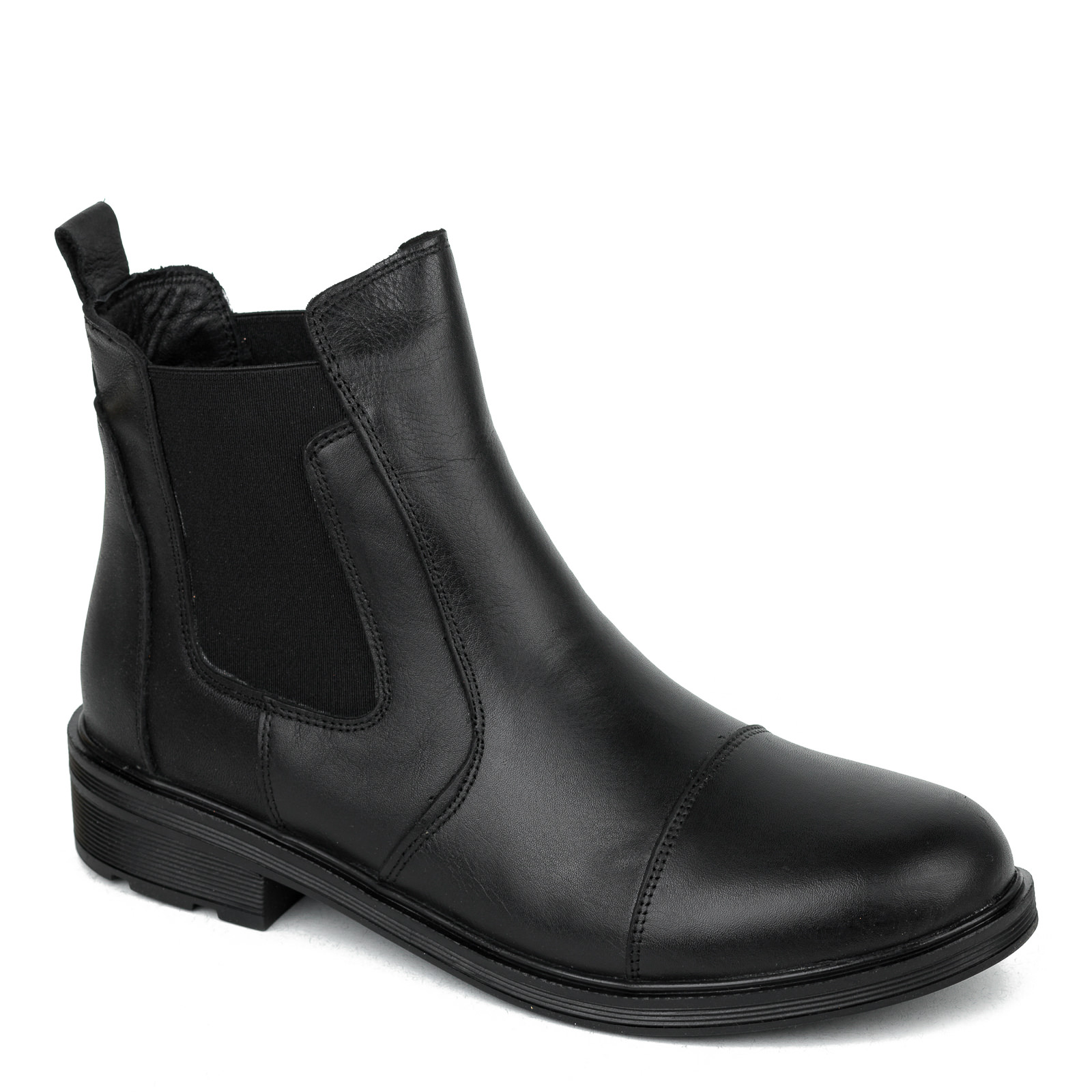 Leather ankle boots B427 - BLACK