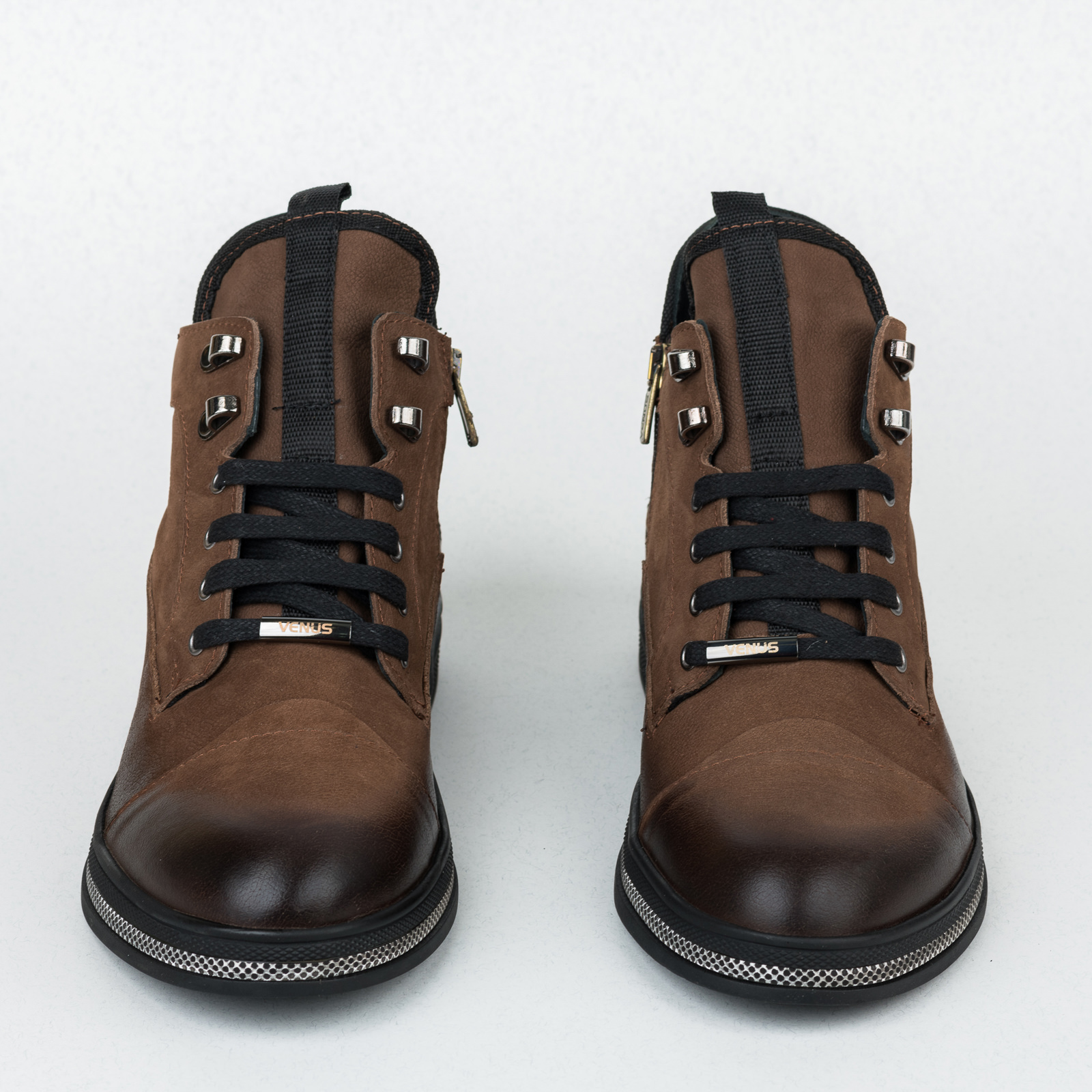 Leather ankle boots B071 - BROWN