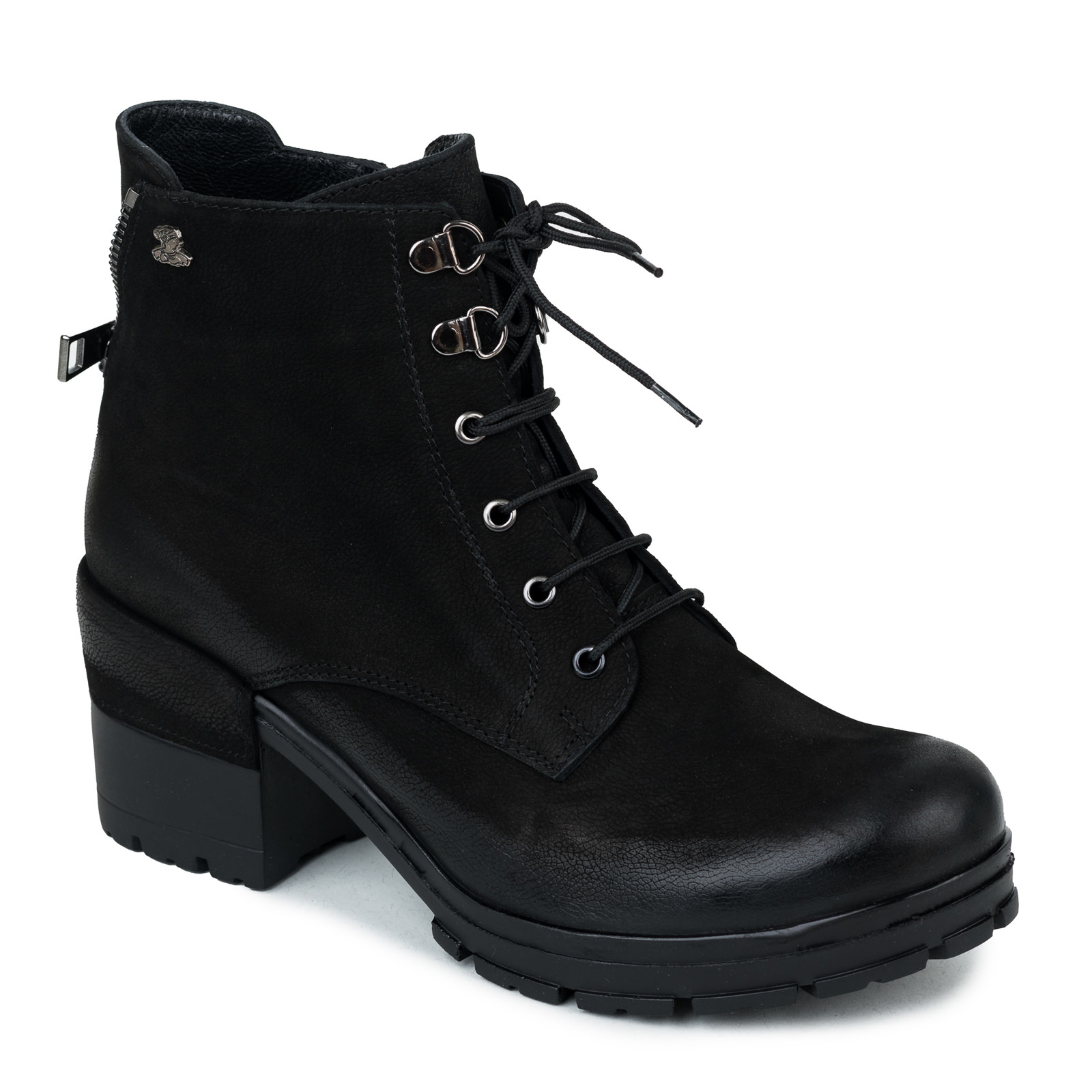 Leather ankle boots B431 - BLACK