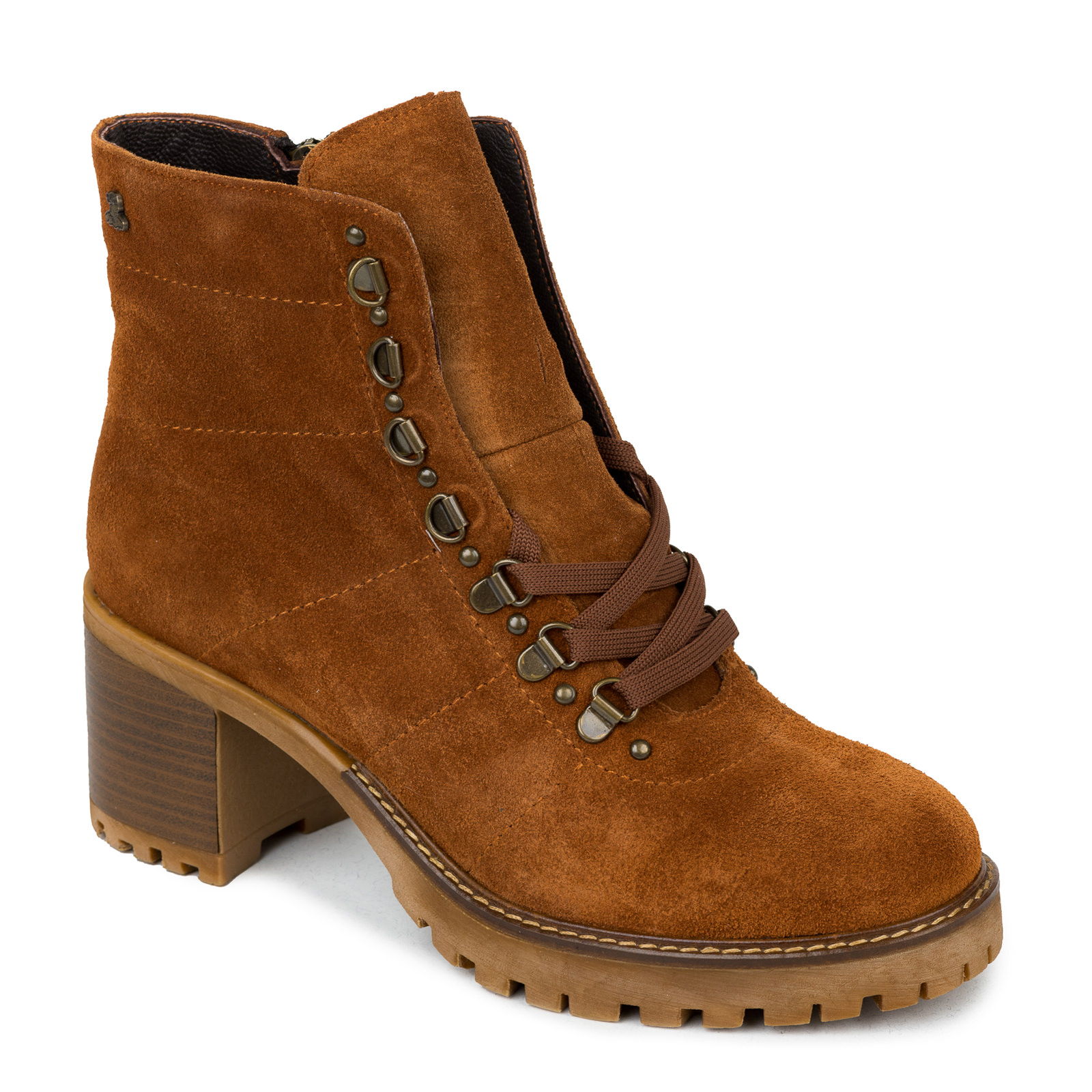 Leather ankle boots B434 - CAMEL