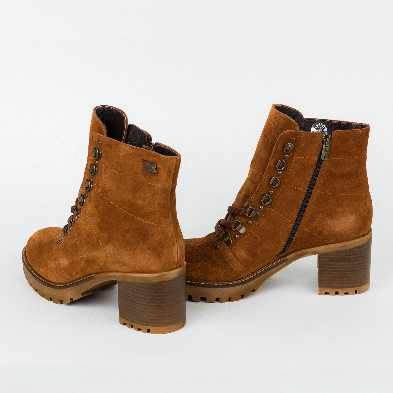 Leather ankle boots B434 - CAMEL