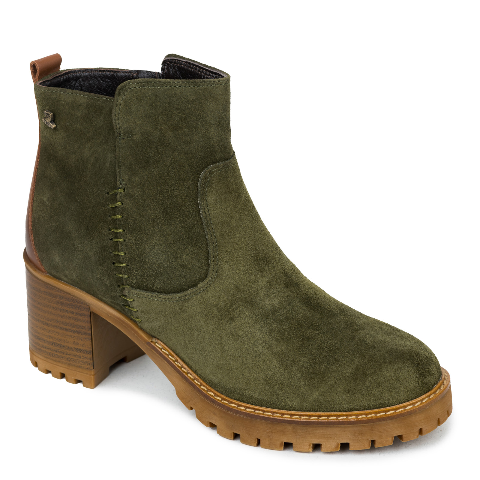 Leather ankle boots B436 - DARK GREEN