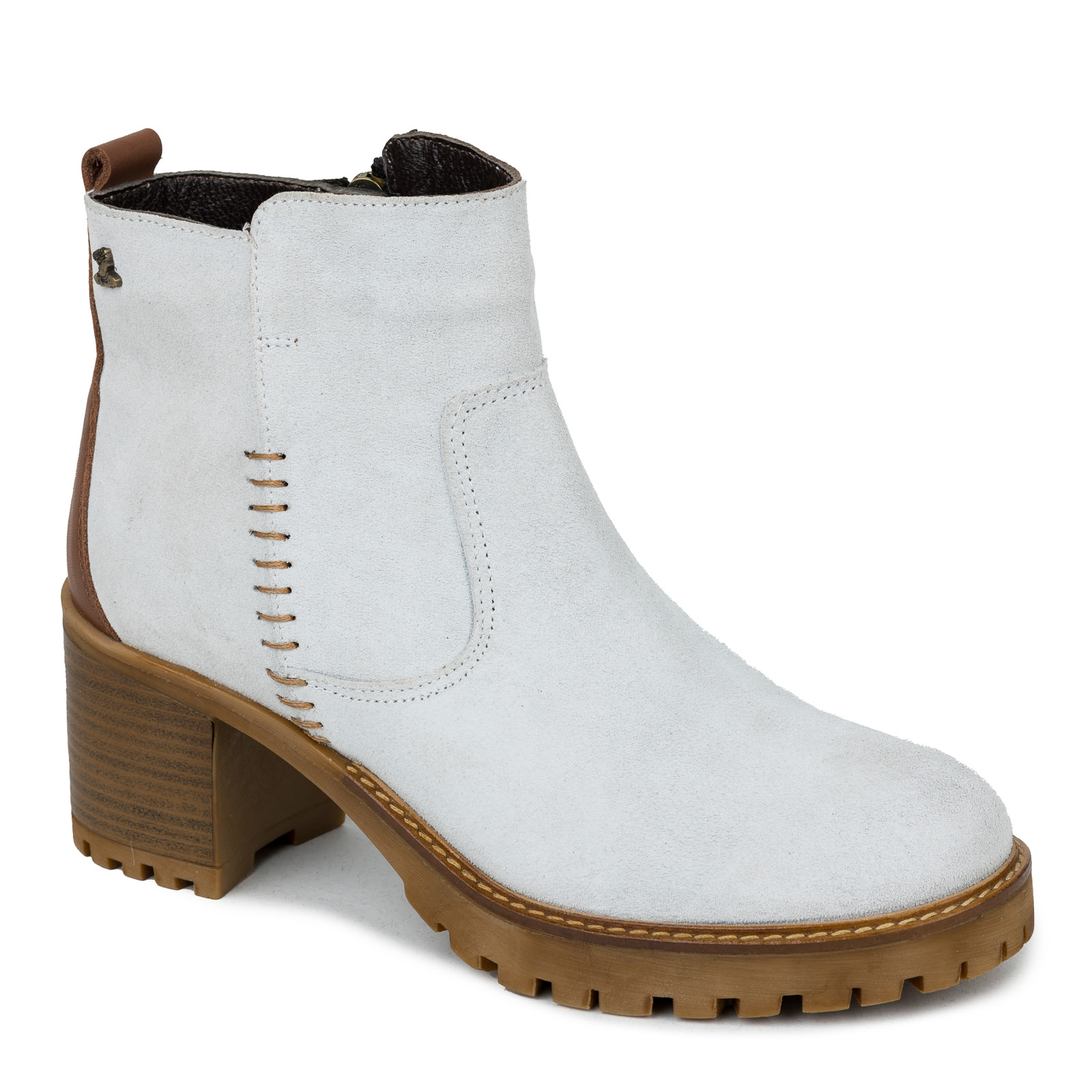 Leather ankle boots B436 - WHITE