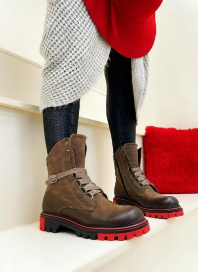 Leather ankle boots B310 - BROWN