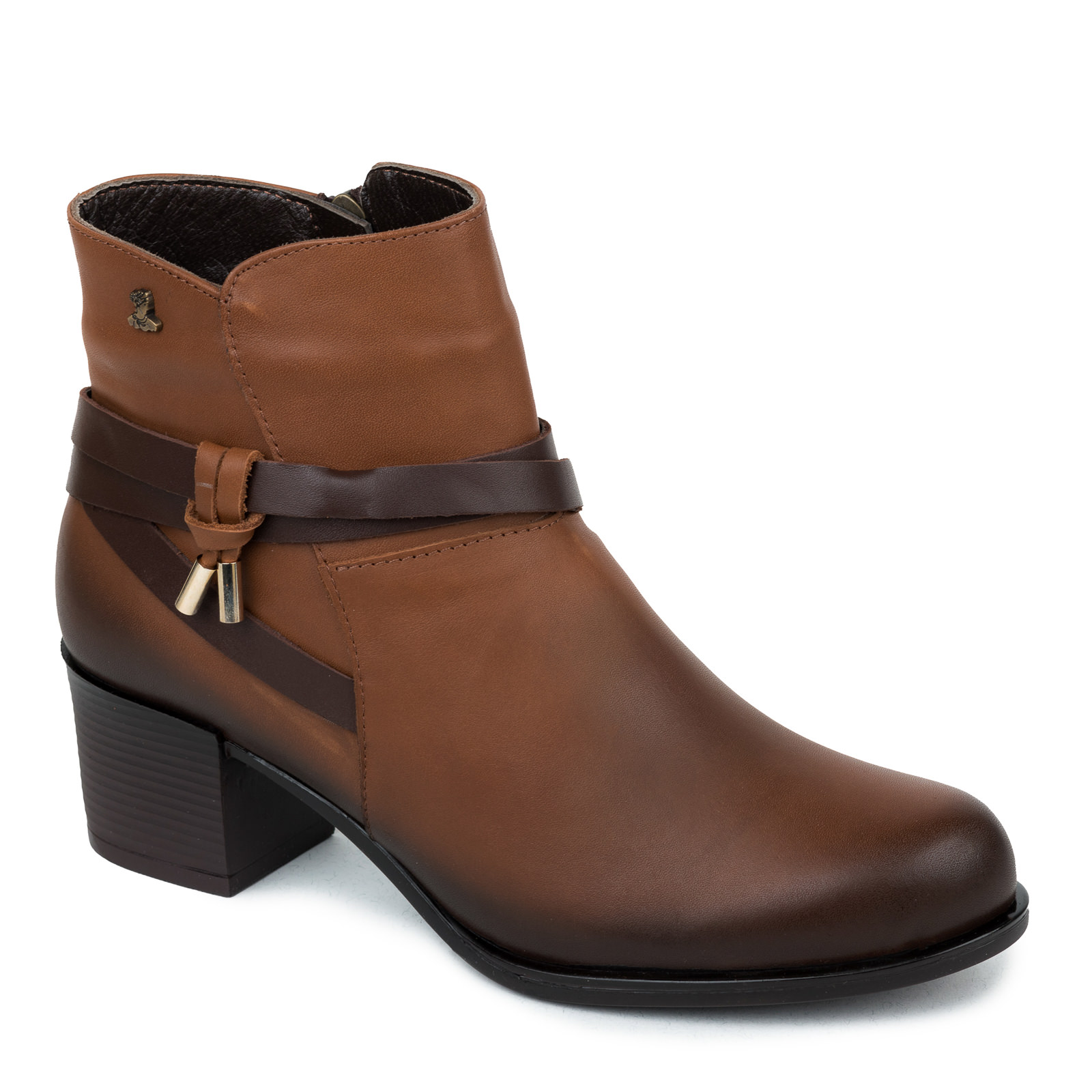 Leather ankle boots B438 - CAMEL