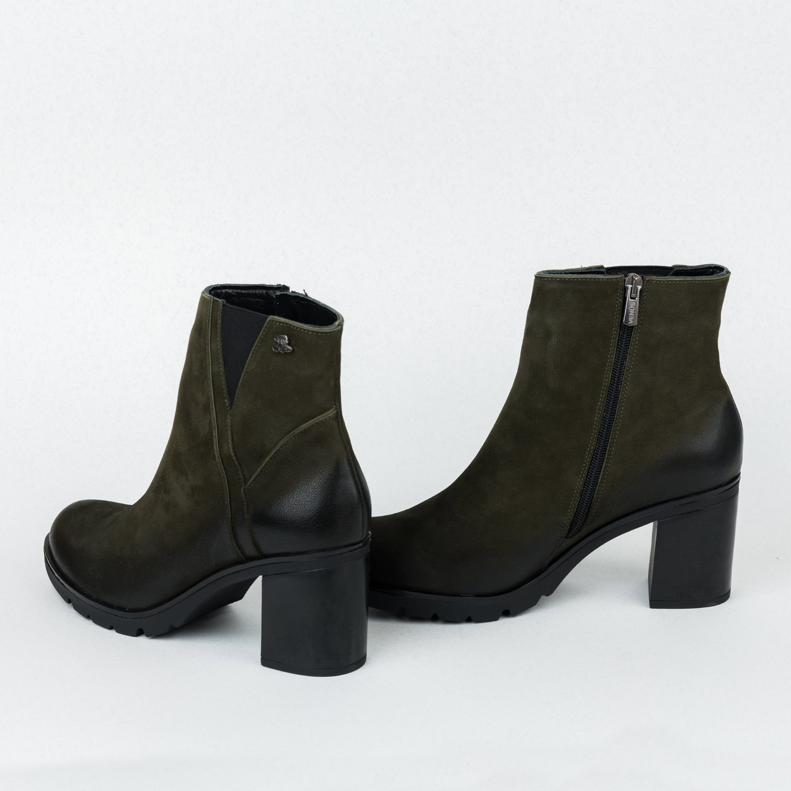 Leather ankle boots B316 - GREEN