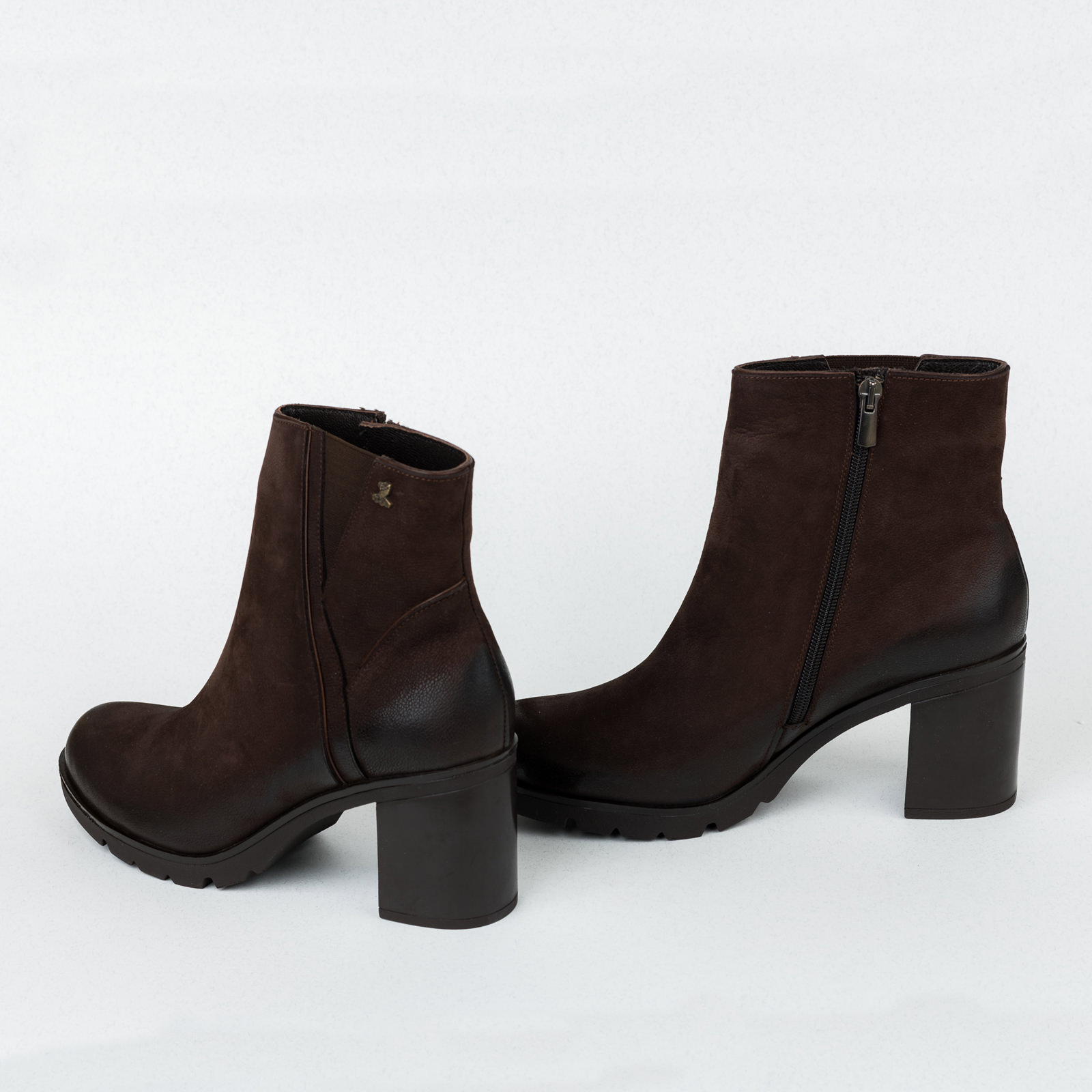 Leather ankle boots B316 - BROWN