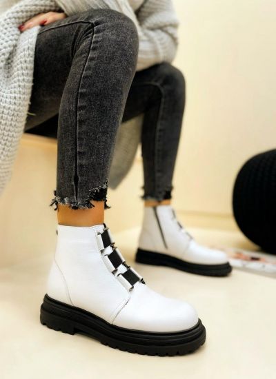 Leather ankle boots LIDIA - WHITE
