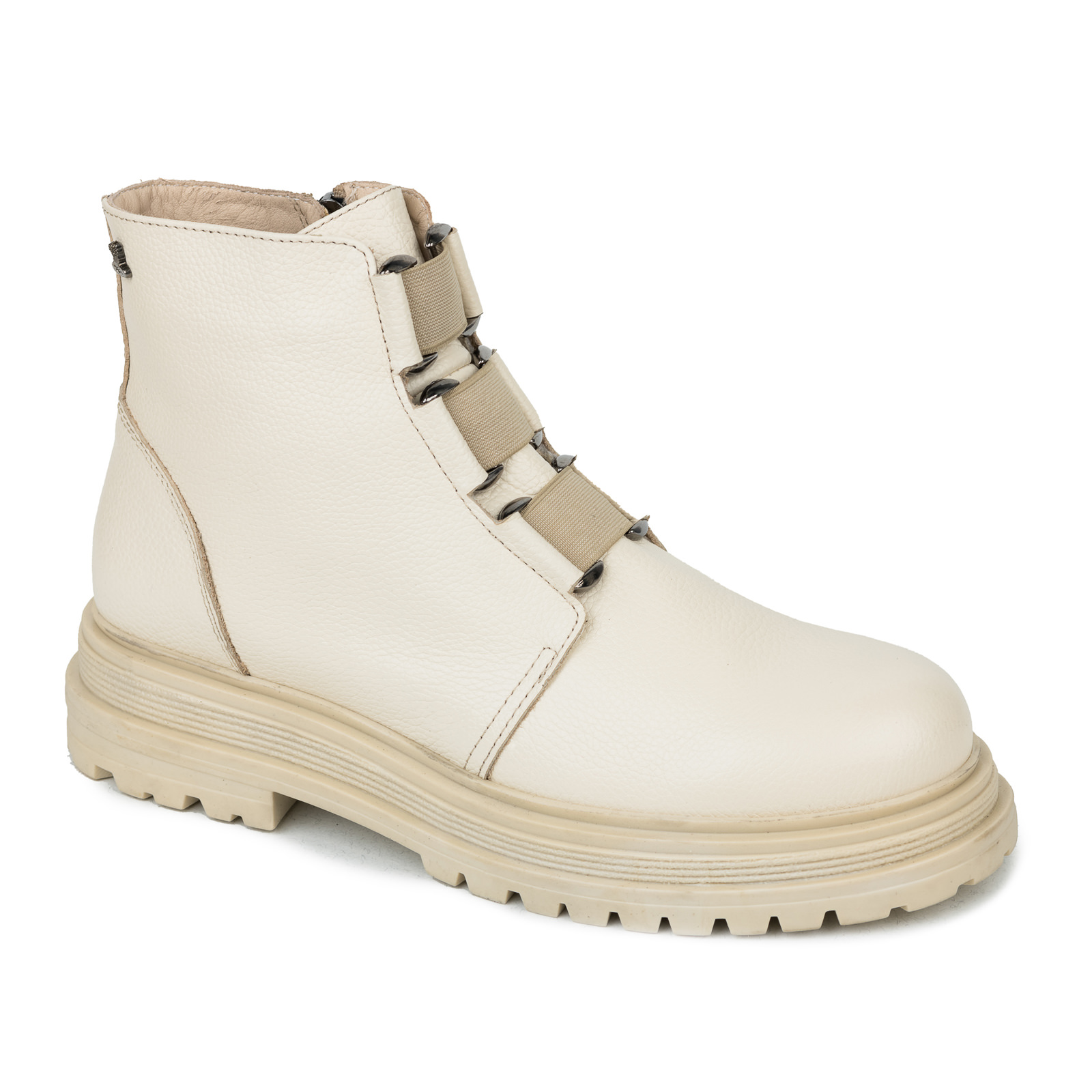 Leather ankle boots B441 - BEIGE