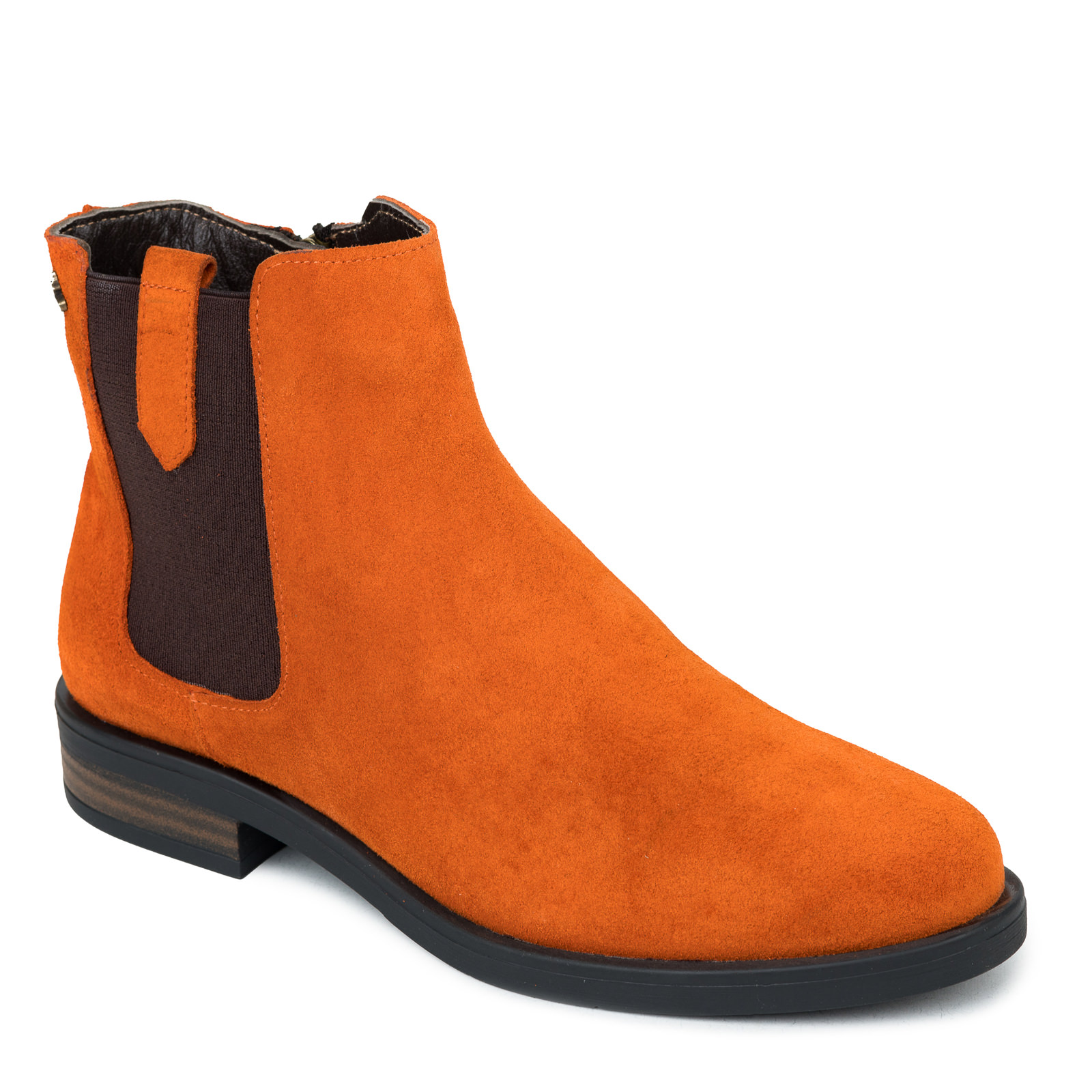 Leather ankle boots B312 - ORANGE