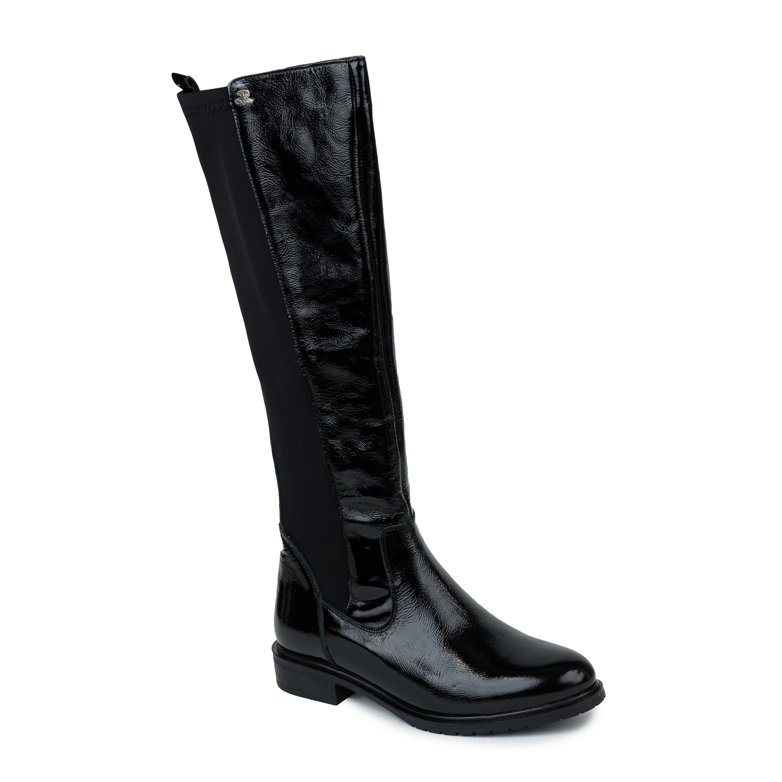 Leather boots B443 - BLACK