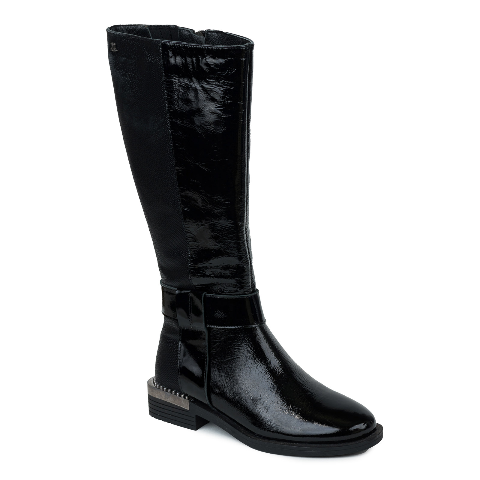 Leather boots B444 - BLACK