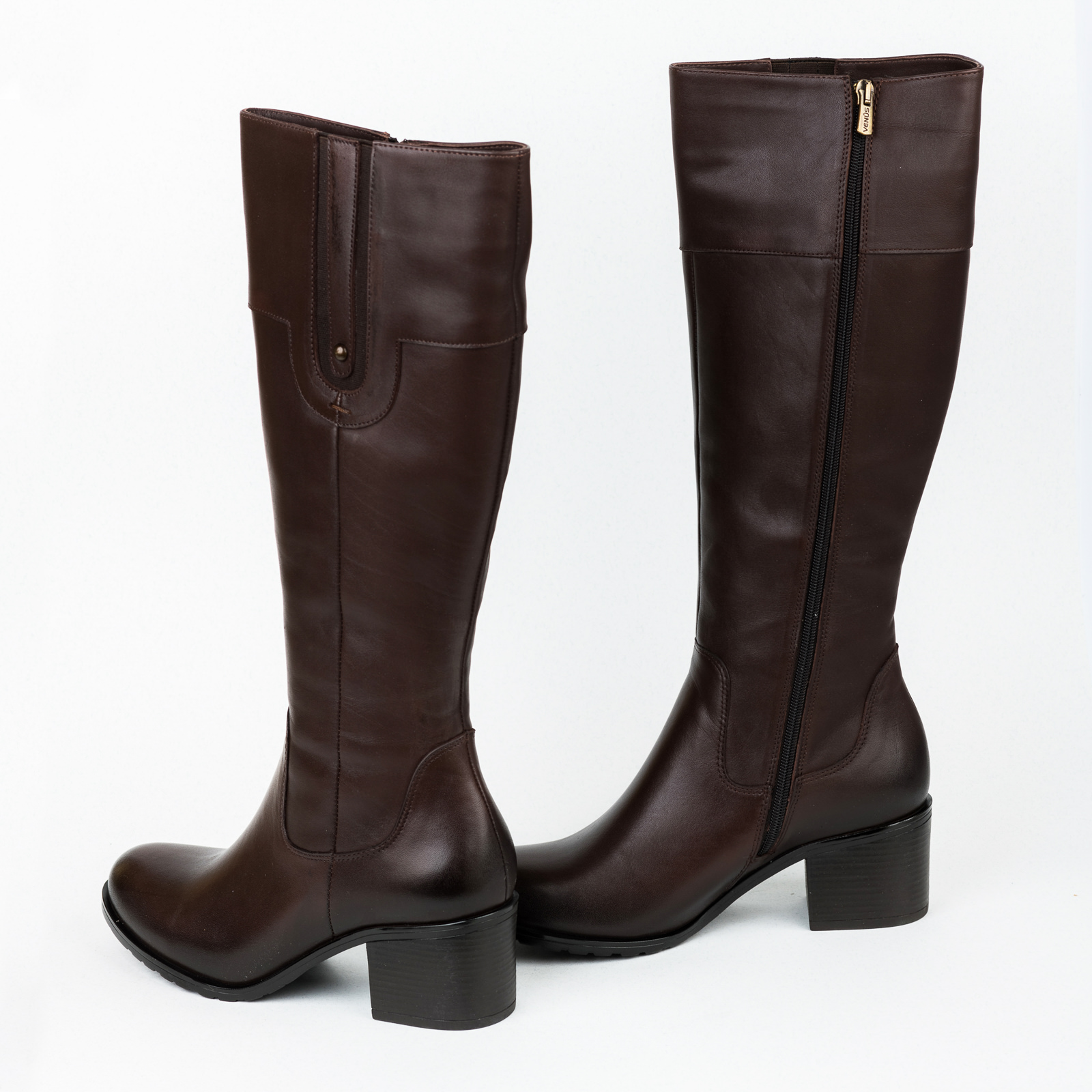Leather boots B148 - BROWN