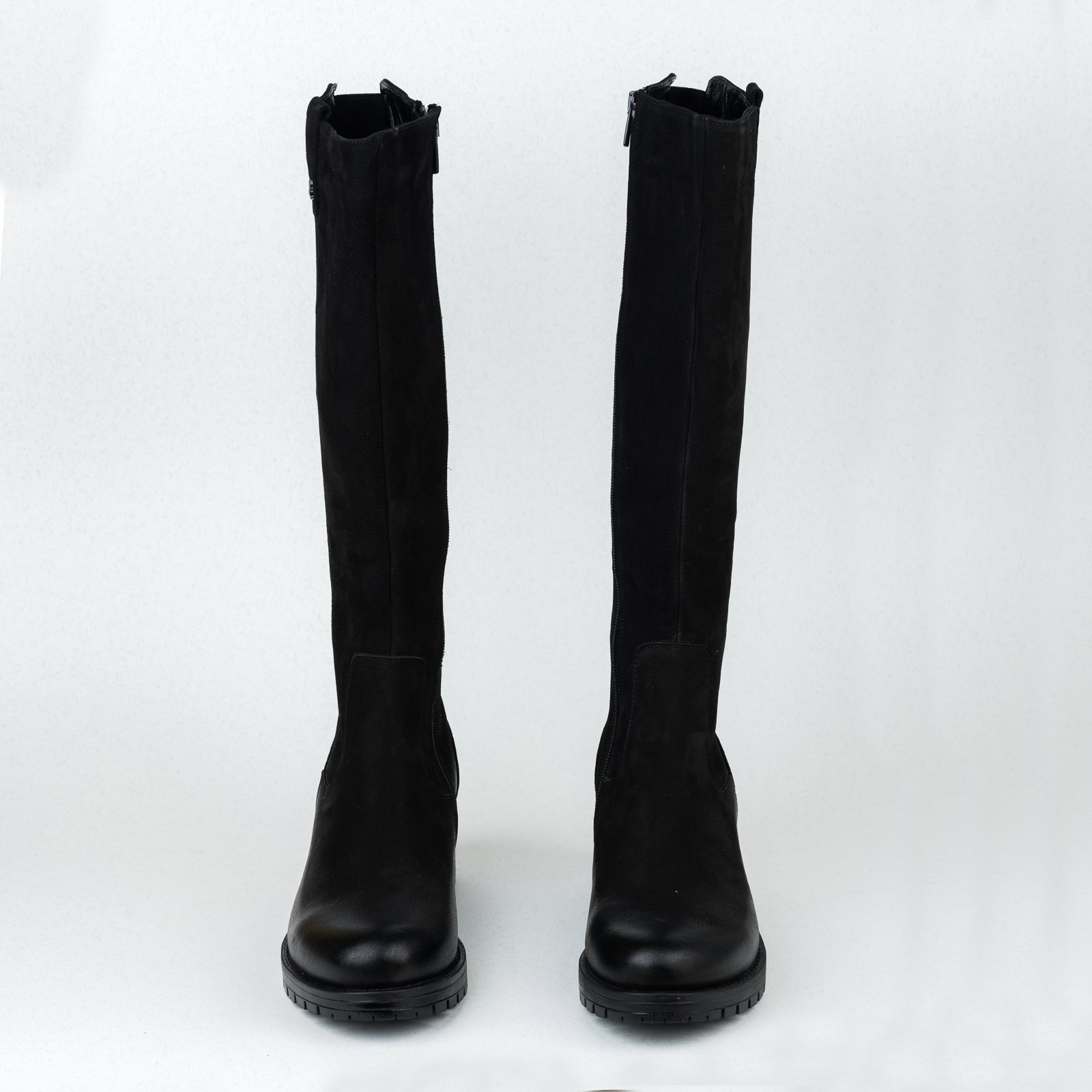 Leather boots B445 - BLACK