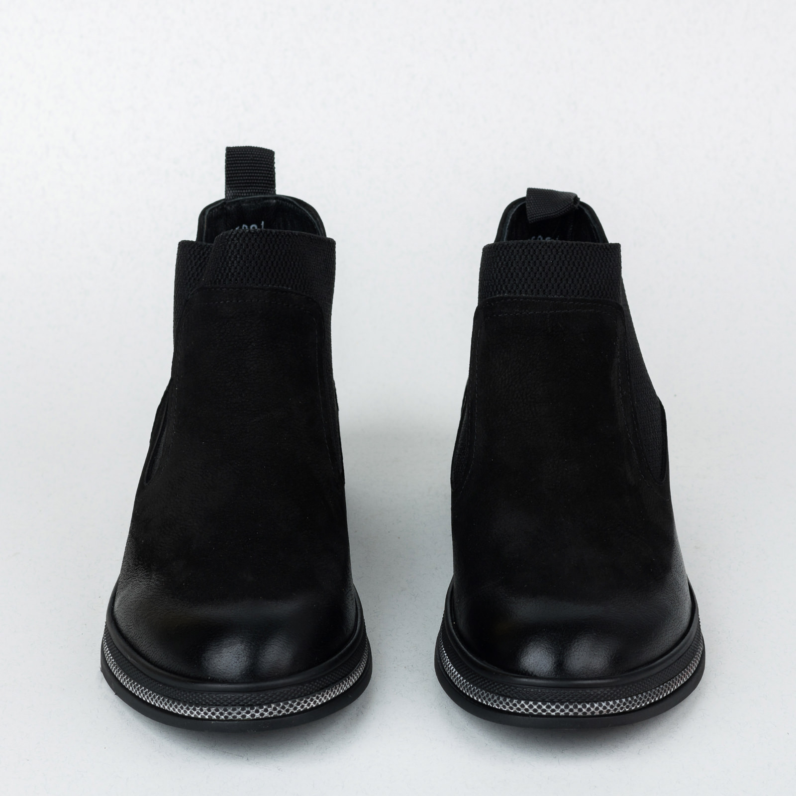Leather ankle boots B211 - BLACK