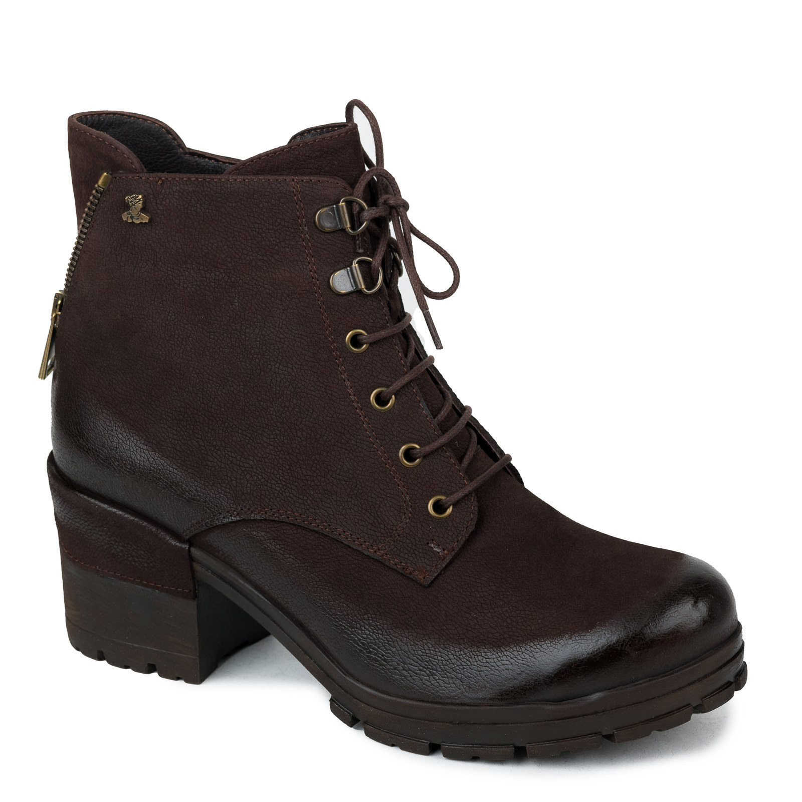 Leather ankle boots B431 - BROWN