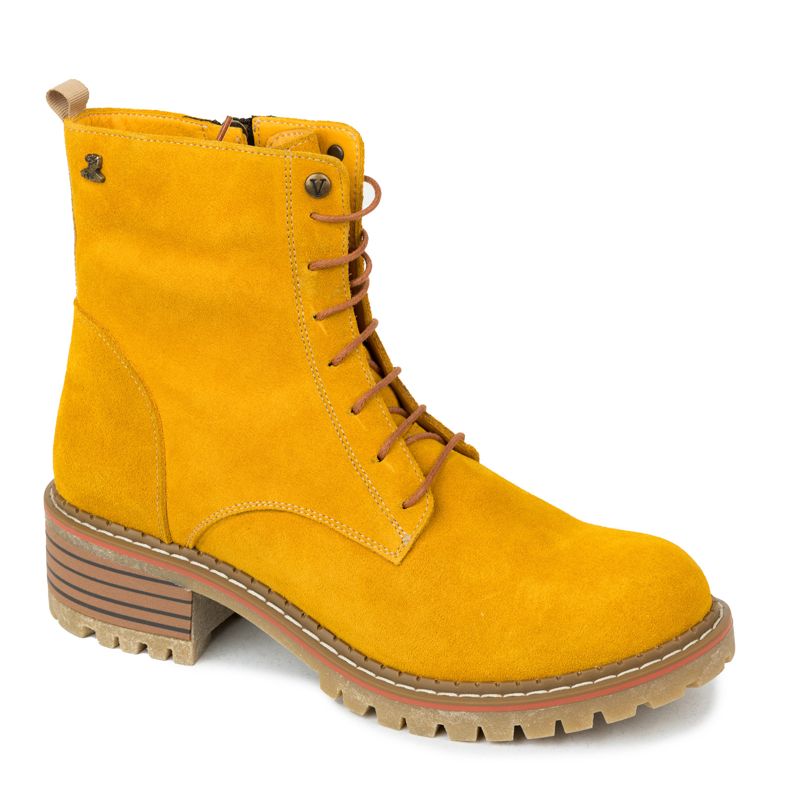 Leather ankle boots B435 - OCHRE
