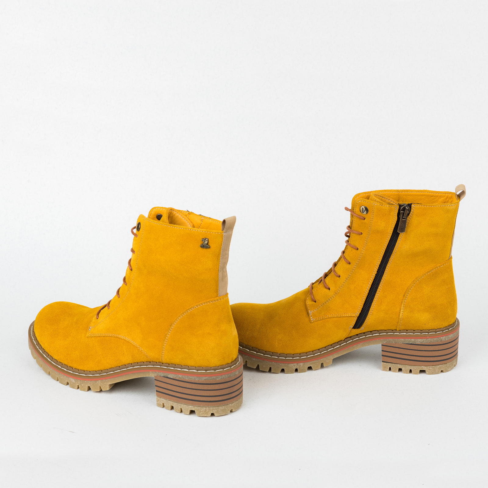 Leather ankle boots B435 - OCHRE