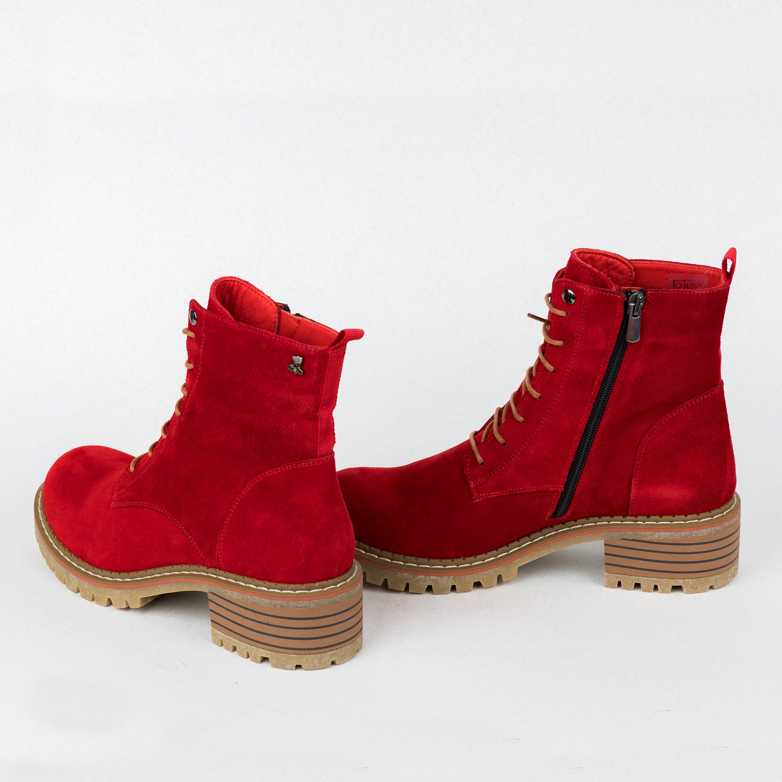 Leather ankle boots B435 - RED