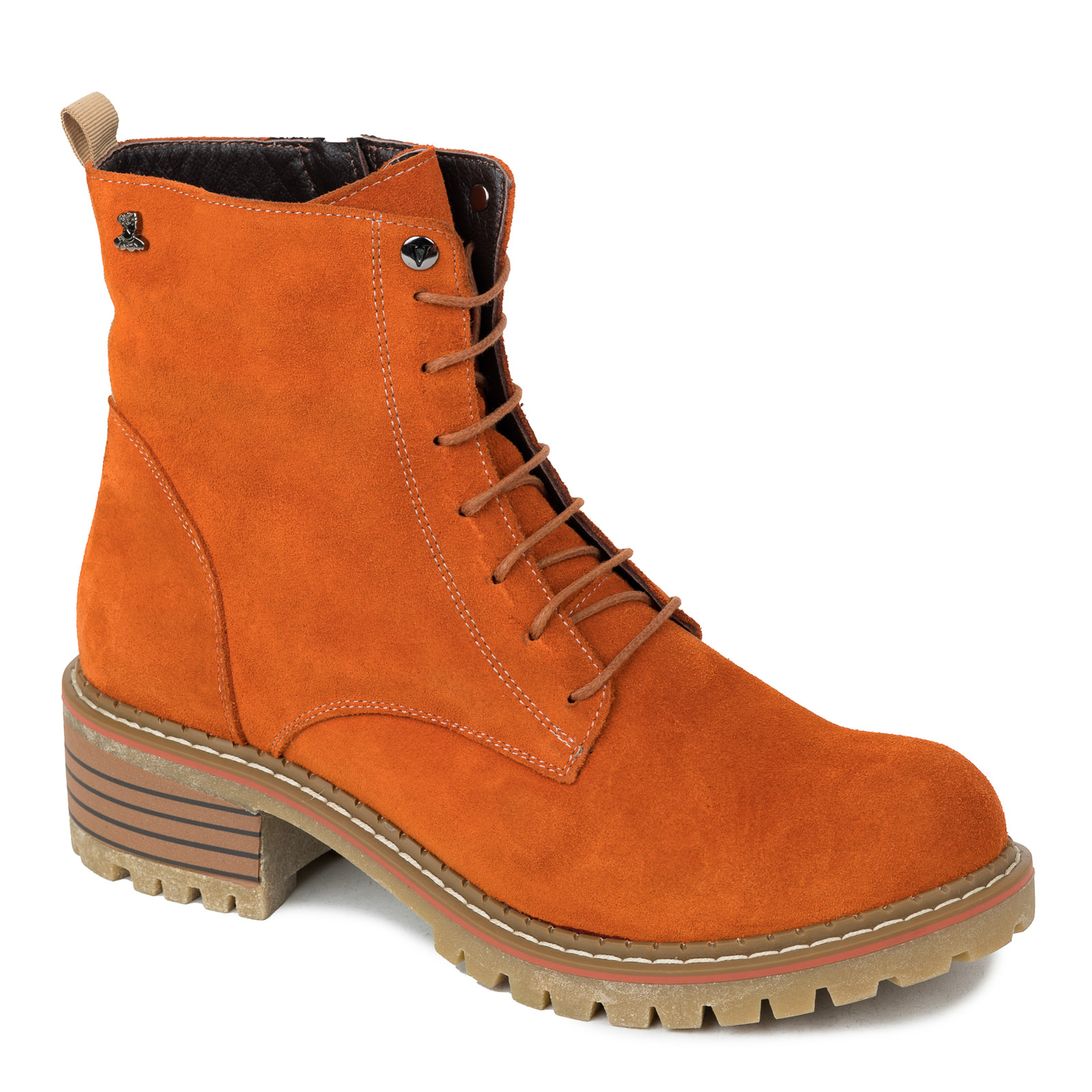 Leather ankle boots B435 - ORANGE