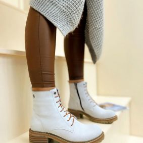 Leather ankle boots SAFAH - GREY