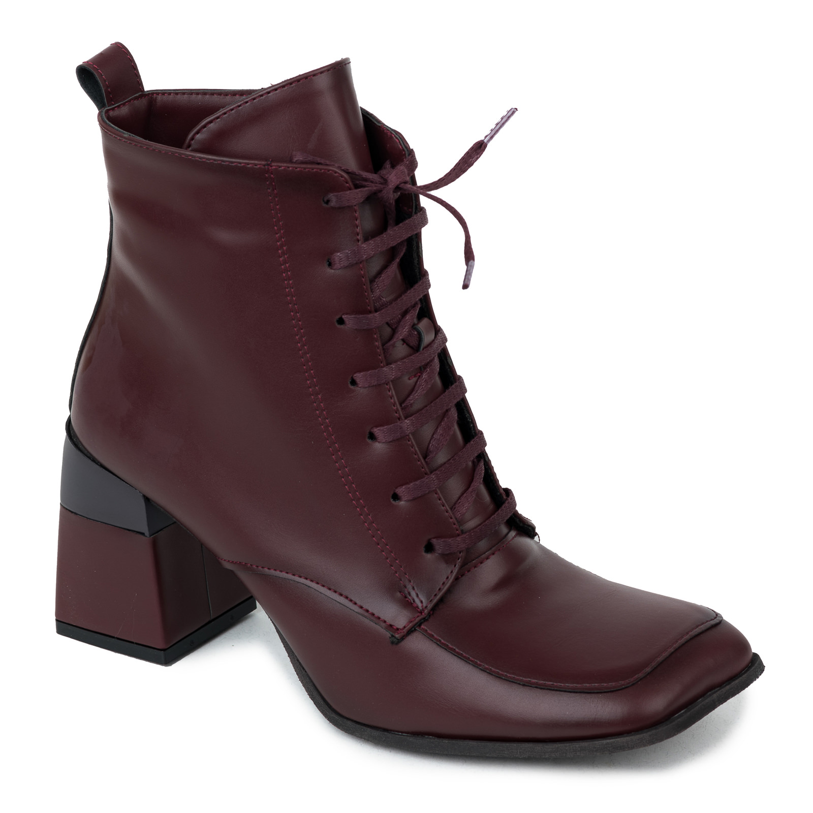 Women ankle boots B495 - WINE RED