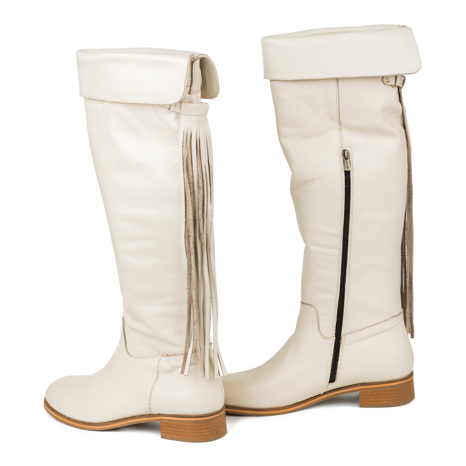 Leather boots B446 - BEIGE