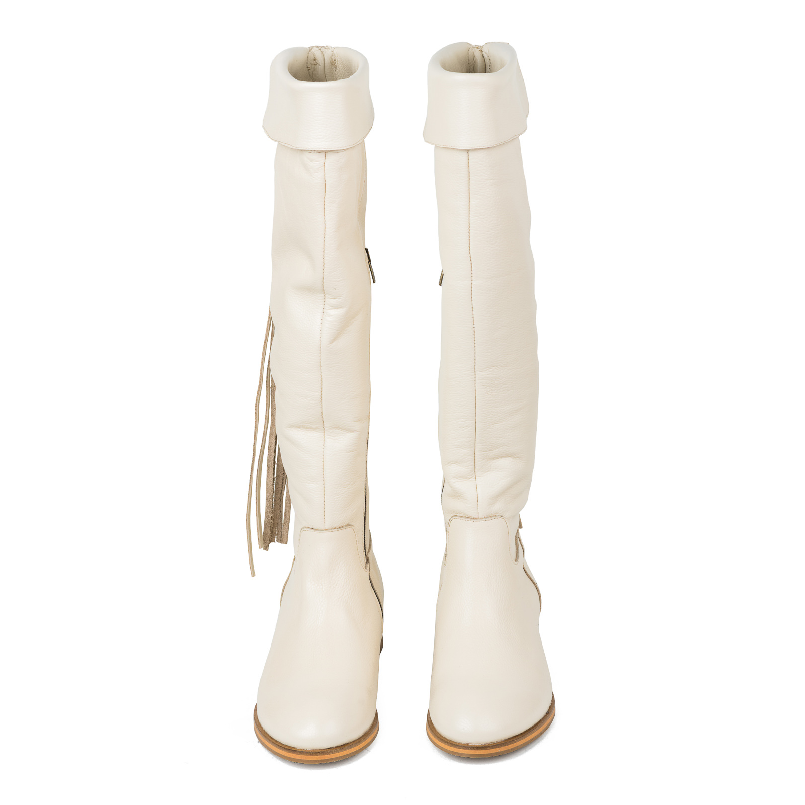 Leather boots B446 - BEIGE