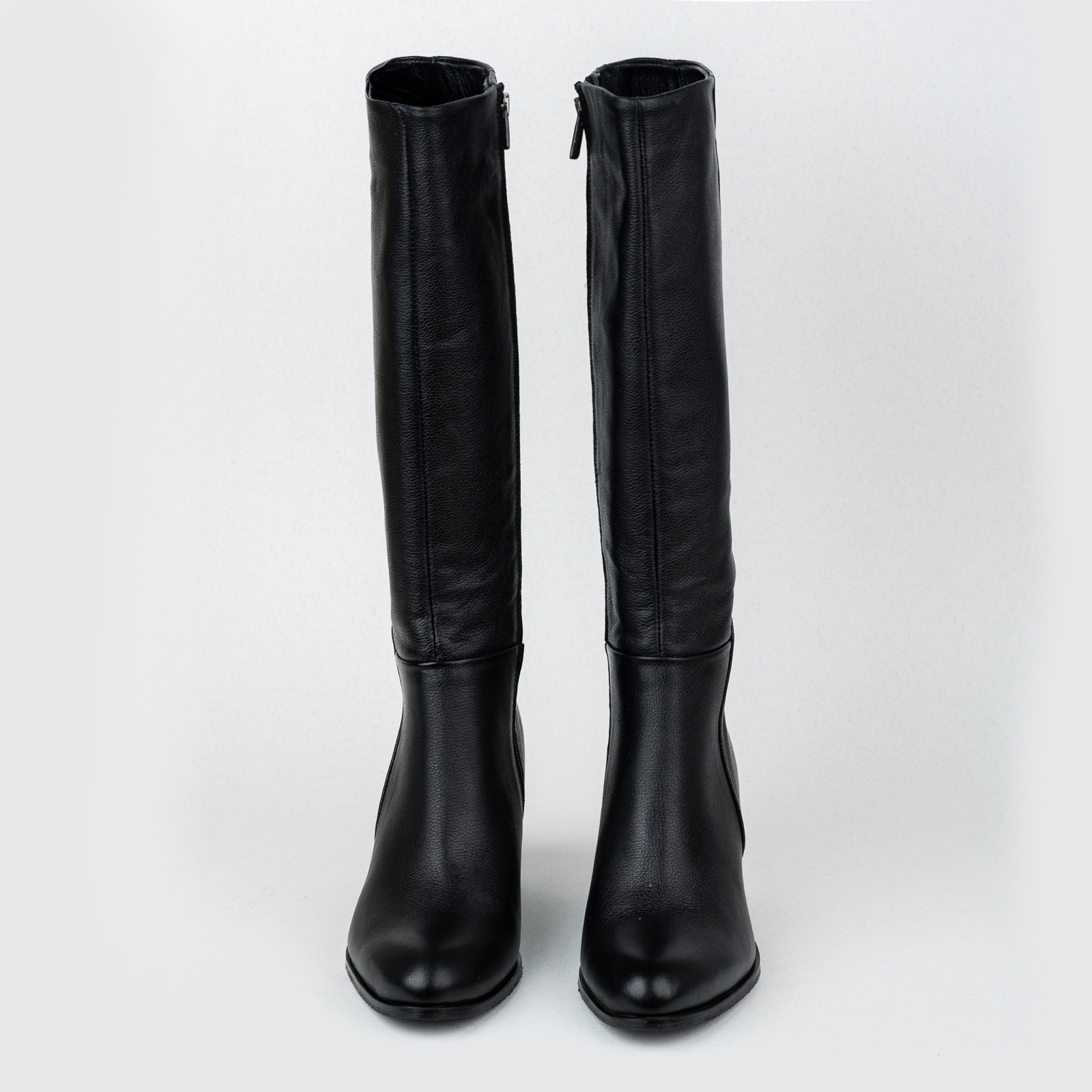Leather boots B513 - BLACK
