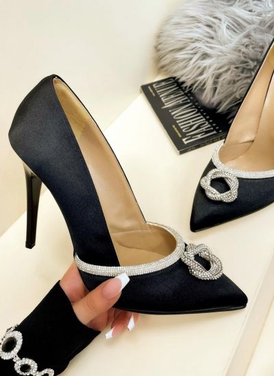 Stilettos and high-heels ZINA SATIN - BLACK
