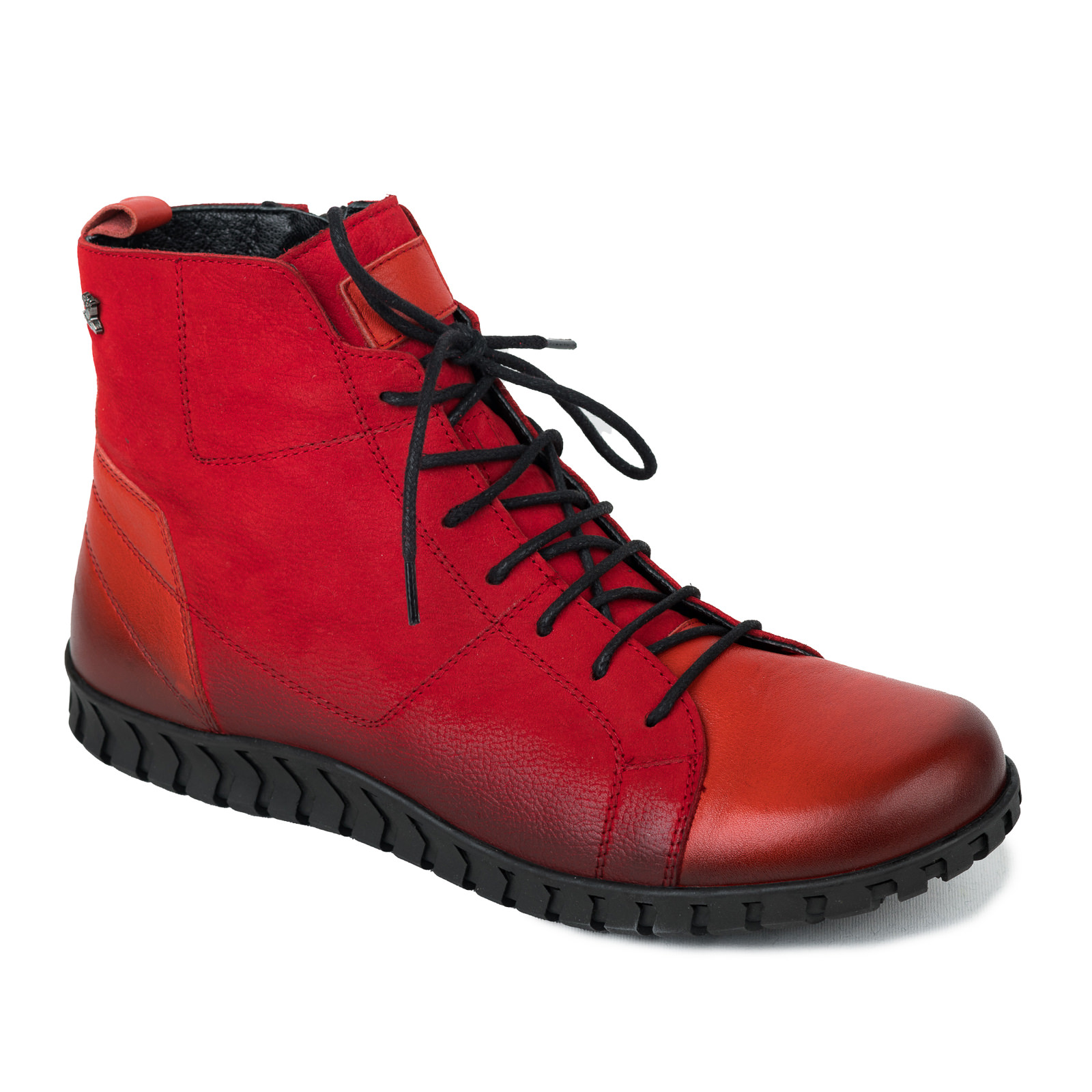 Leather ankle boots B212 - RED