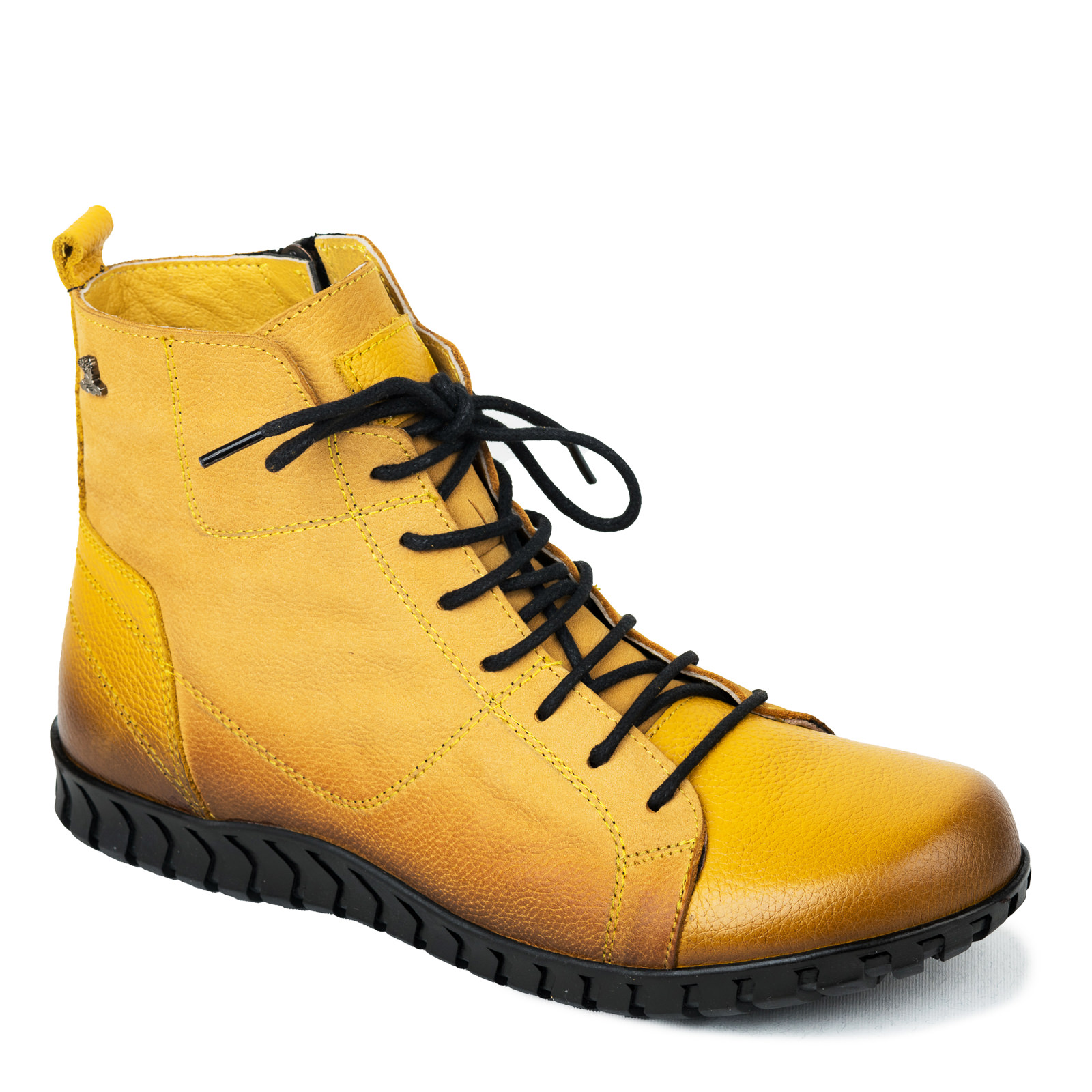 Leather ankle boots B212 - OCHRE