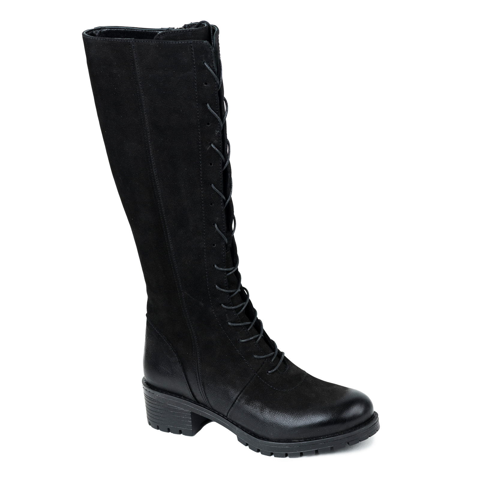 Leather boots B512 - BLACK