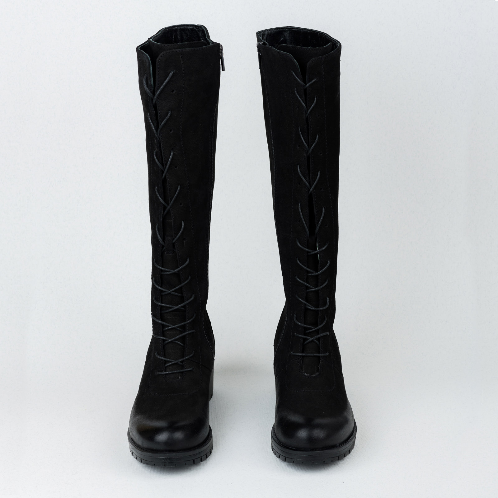 Leather boots B512 - BLACK